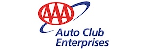 Auto Club Enterprises logo: red AAA emblem with blue swoosh and the text Auto Club Enterprises
